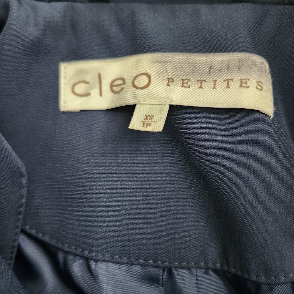 CLEO Women's Dark Teal Full Zip Coat Jacket Removable Hood Outerwear XS Petite - Picture 6 of 11